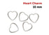 4 Pcs, Sterling Silver Wire Heart Charm, Heart Jump Ring Closed AT, 10 mm, (SS/1022)